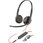 POLY Blackwire 3225 Stereo USB-C Headset +3.5mm Plug +USB-C/A Adapter (Bulk)