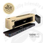 CLUB3D CSV-1564W100 laptop dock/port replicator Docking USB 3.2 Gen 1 (3.1 Gen 1) Type-C Black