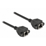 DeLOCK Network Extension Cable S/FTP RJ45 jack to RJ45 jack Cat.6A 25 cm black
