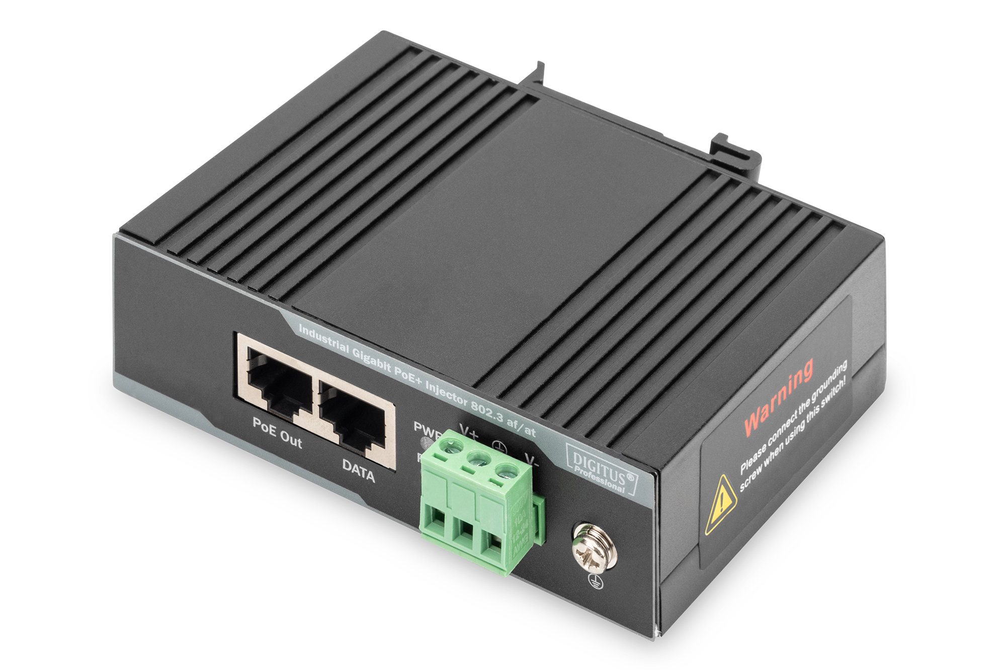 Image of Digitus Industrial Gigabit Ethernet PoE+ Injector, 802.3 af/at, 60 W