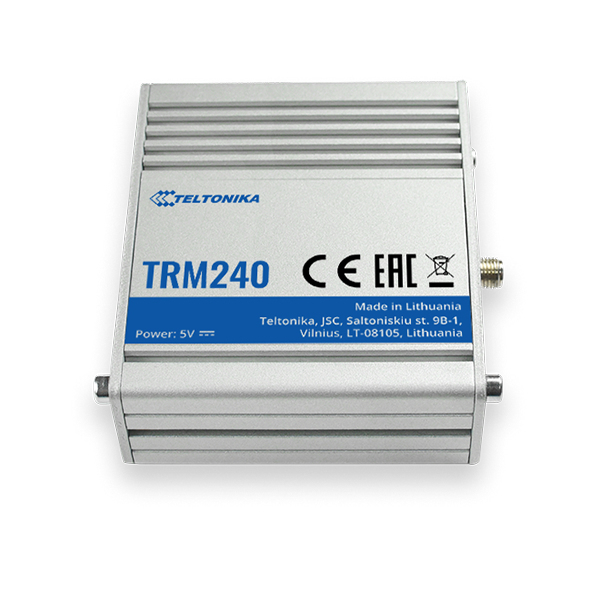 TRM240000000 TELTONIKA TRM240 - Internal - Aluminum - Blue - TCP/UDP/PPP/FTP(S)/HTTP(S)/NTP/PING/QMI/SSL - Micro-USB - -40 - 75 ?C - 10 - 90%