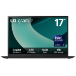 LG Gram 17Z90T-G.AA78A1 laptop Intel Core Ultra 7 255H Ultraportable 43.2 cm (17") 2.5K 16 GB LPDDR5x-SDRAM 1 TB SSD Wi-Fi 7 (802.11be) Windows 11 Home Black