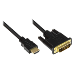 Alcasa 2m HDMI/DVI-D Zwart