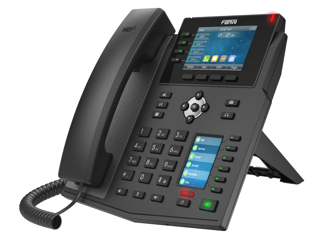 Fanvil Black X5u V2 Ip Phone 16 Lines Lcd