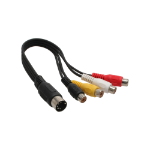 InLine DIN Adapter Cable 5 Pin DIN male / 4x RCA female 0.2m