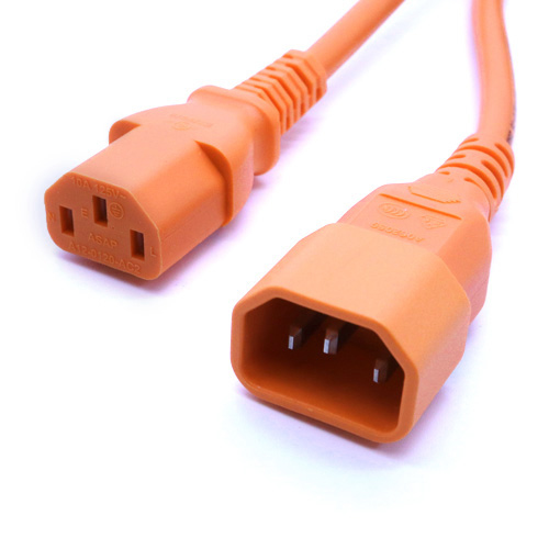 Cablenet 3m IEC C14 - IEC C13 Orange PVC 1.0mm Power Leads