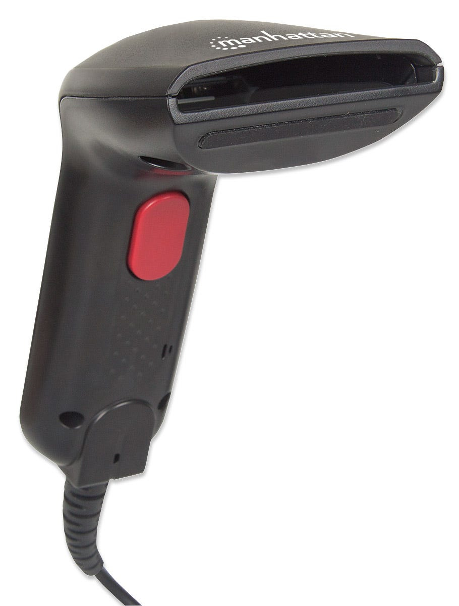 Manhattan Contact CCD Handheld Barcode Scanner, USB, 60mm Scan Width, Cable 152cm, Max Ambient Light 5,000 lux (sunlight), Black, Box