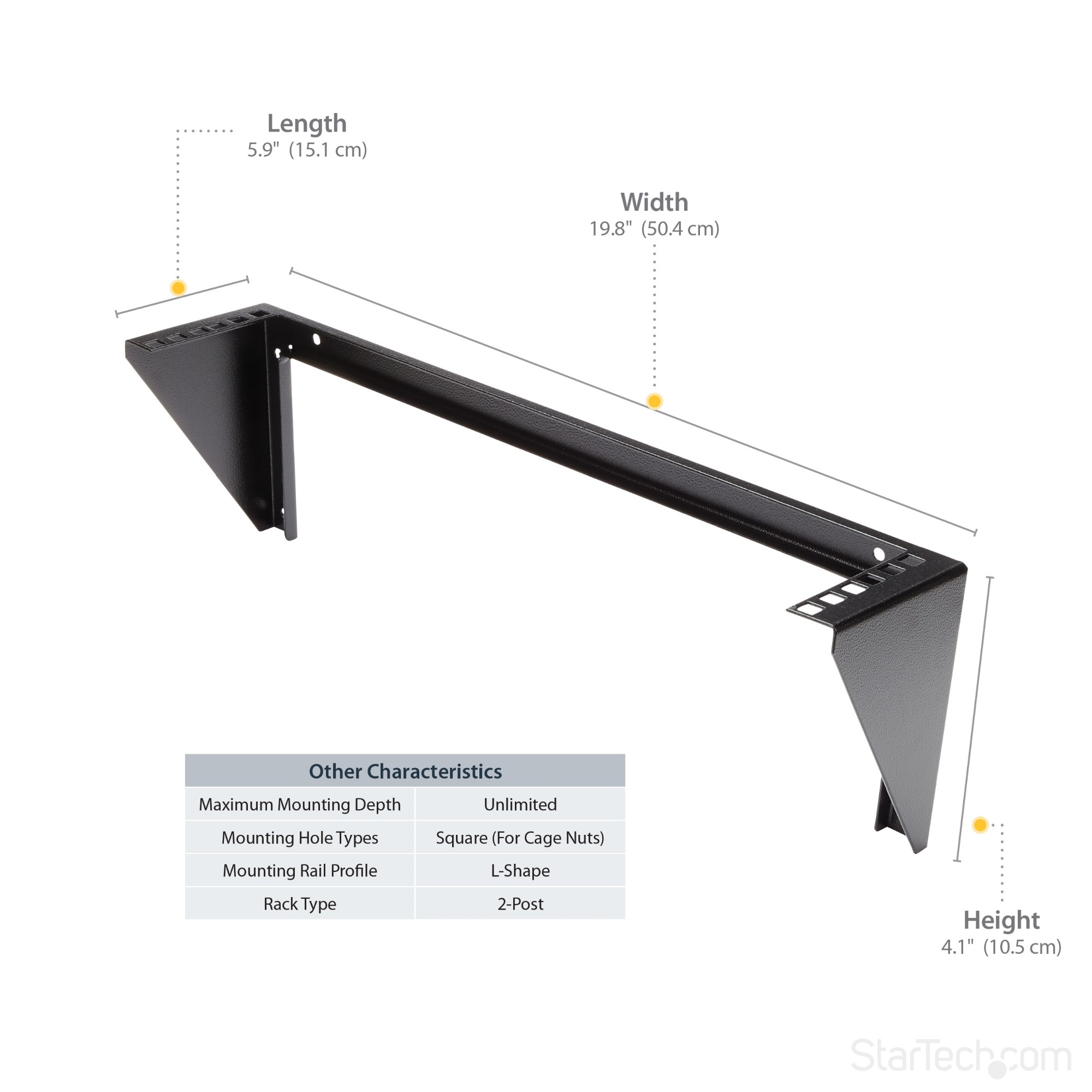 StarTech.com 2U 19in Steel Vertical Wall Mount Equipment Rack Bracket