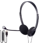 eSTUFF GLB240410 headphones/headset Wired Head-band Office/Call center Black