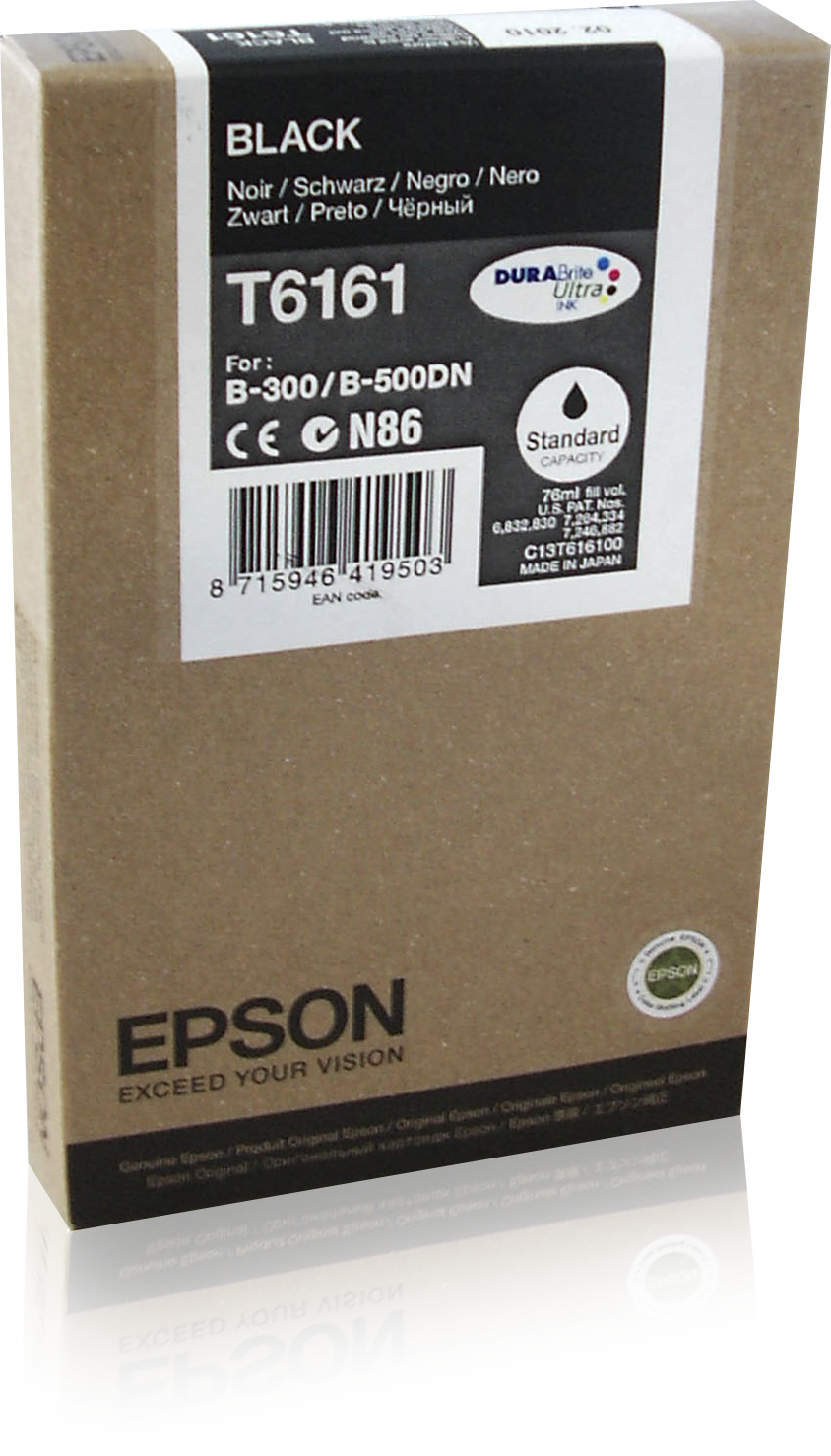 Image of Epson C13T616100/T6161 Ink cartridge black, 3K pages 76ml for...