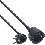 InLine Power Extension Cable Type F angled, black, 7m