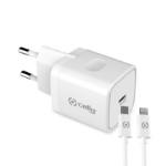 Celly TC1C20WLIGHTWH mobile device charger White Indoor