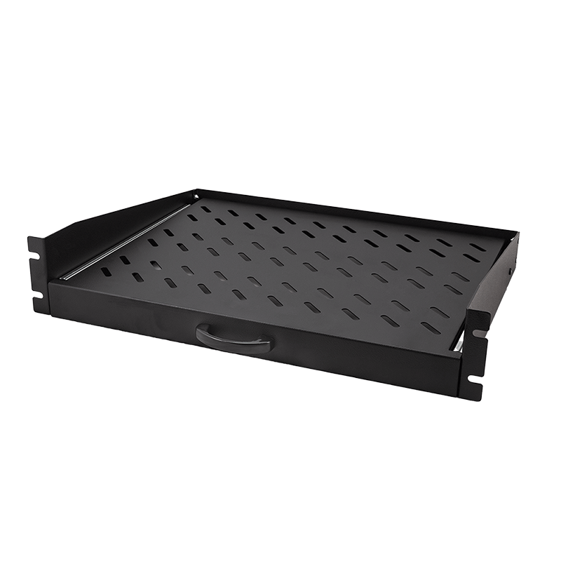 LogiLink 19" Cantilever Shelf 2U, extendable, d=350mm, max.30 KG, black