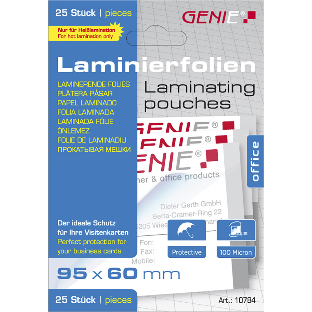 EU Product - Laminiertaschen 25 im Visitenkartenformat - Folien thumbnail