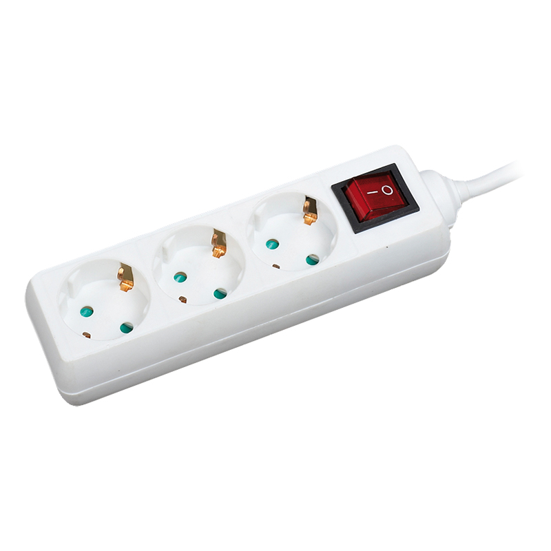Image of LogiLink LPS206 power extension 1.4 m 3 AC outlet(s) White