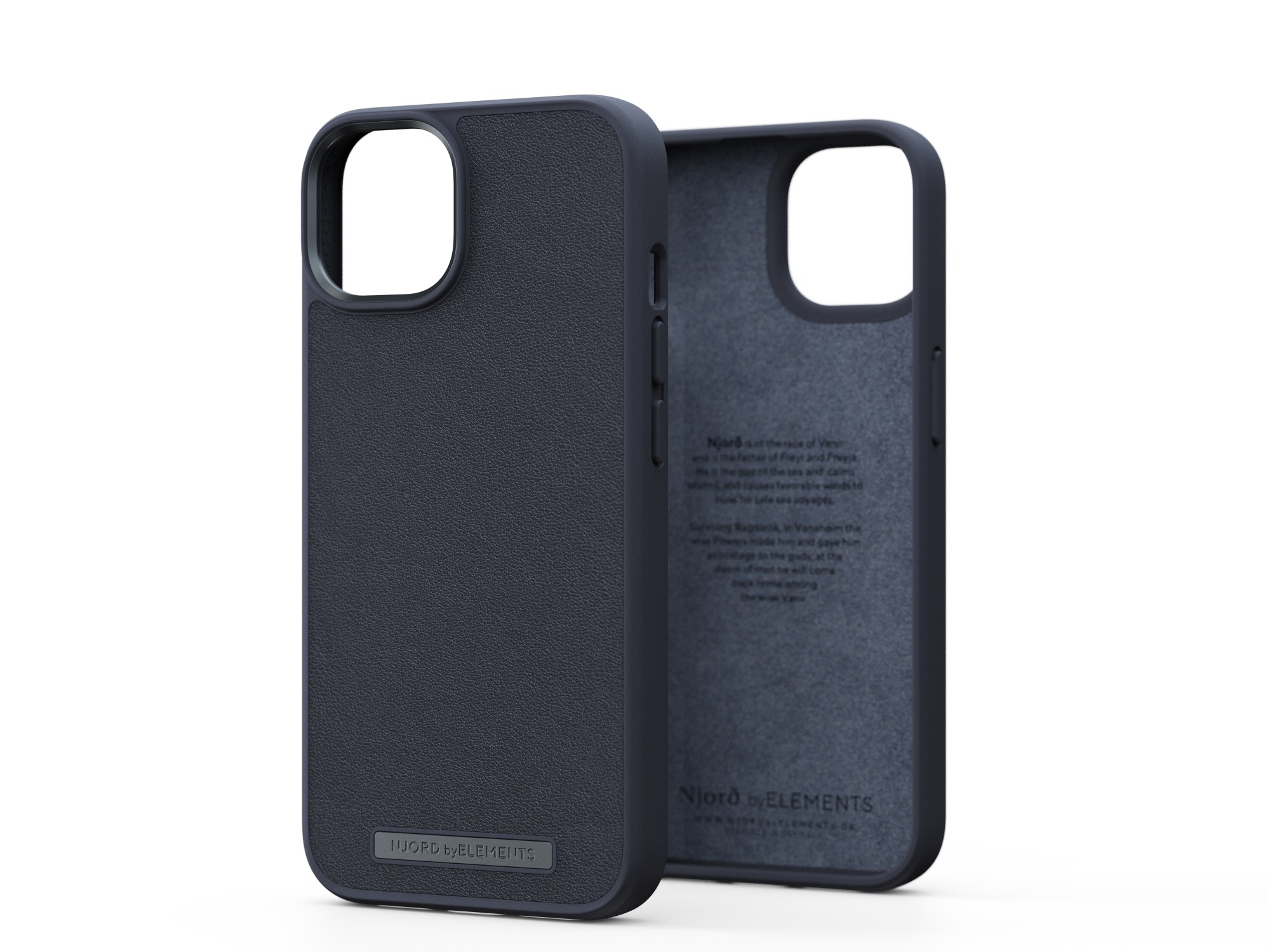 Photos - Case Njord byELEMENTS Genuine Leather  for Apple iPhone 14, Black NA41GL00