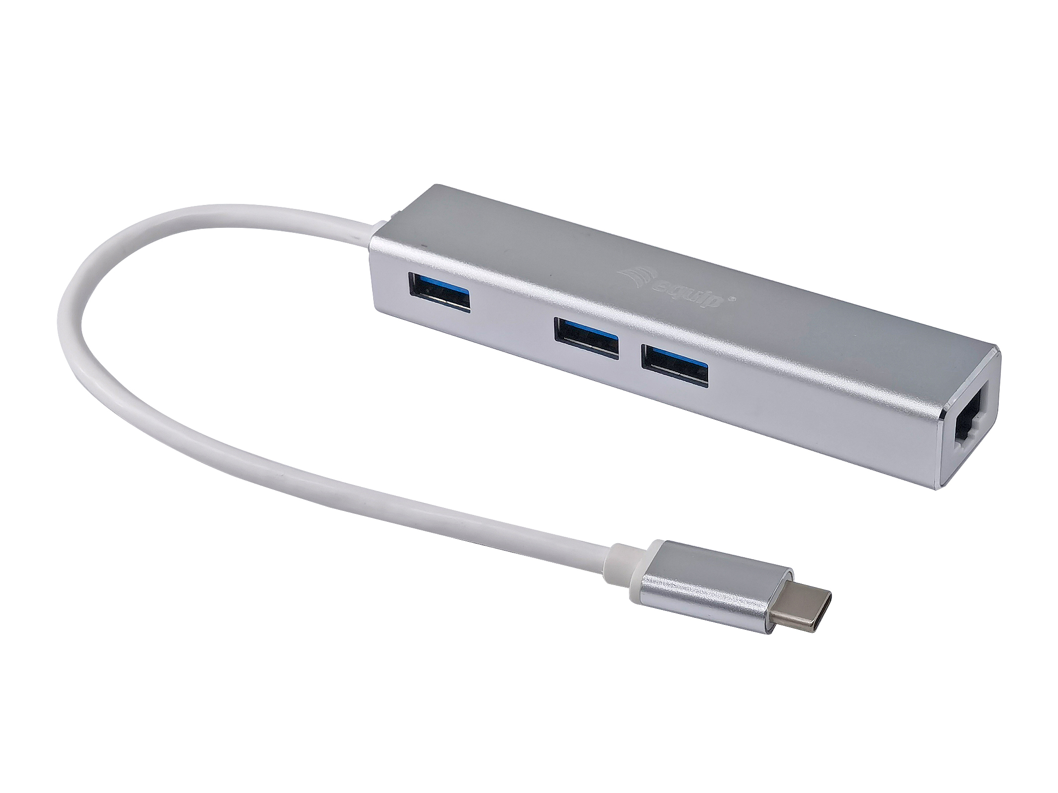 Image of Equip USB-C to 3-port USB 3.0 Hubs with Gigabit adapter