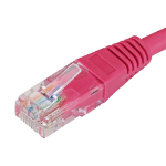 Cablenet 0.5m Cat5e RJ45 Pink U/UTP PVC 24AWG Flush Moulded Booted Patch Lead