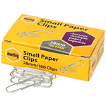 MARBIG PAPER CLIPS SMALL ROUND 28MM BOX 100