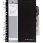 Pukka A5 Wirebound Polypropylene Cover Project Book Ruled 250 Pages Black (Pack 3)