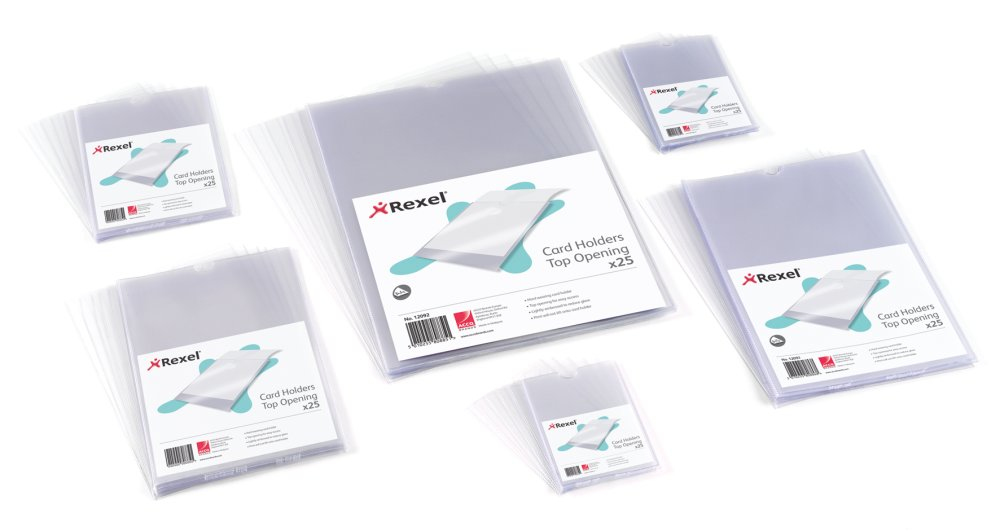 Rexel Nyrex Card Holders 95x64mm Clear (25)