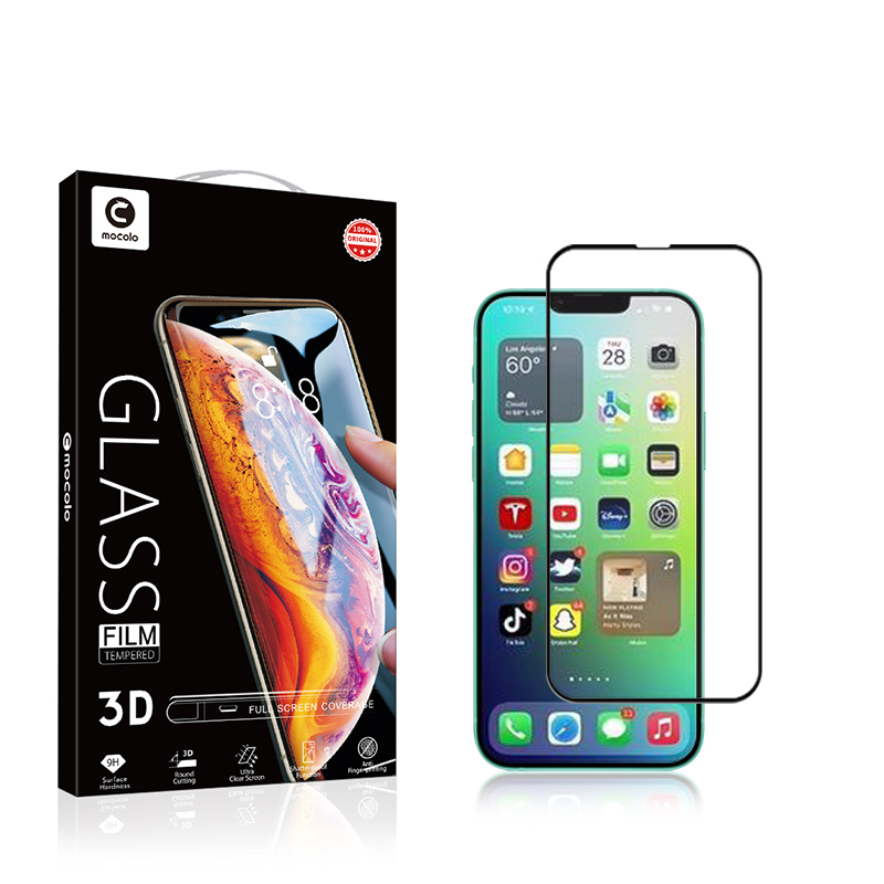 EU Product - MOCOLO 3D Screen Protector Tempered Glass for iPhone 14 Plus/13 Pro Max - Black thumbnail