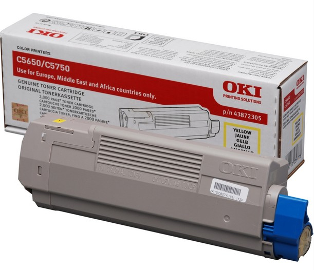 Image of OKI 43872305 Toner yellow, 2K pages/5% for OKI C 5650