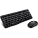RAPOO X1800S 2.4GHz Wireless Optical Keyboard Mouse Combo Black - 1000DPI Nano Receiver 12m Battery
