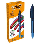 BIC 4 COLOURS PRO BALLPOINT BLK PK12
