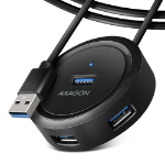 Axagon HUE-P1AL interface hub USB 3.2 Gen 1 (3.1 Gen 1) Type-A 5000 Mbit/s Black