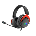 Marvo Scorpion HG9067 7.1 Virtual Surround Sound RGB Gaming Headset, Flexible Omnidirectional Microphone, 50mm Audio Drivers, USB Connection, Black and Red Head-band Black, Red