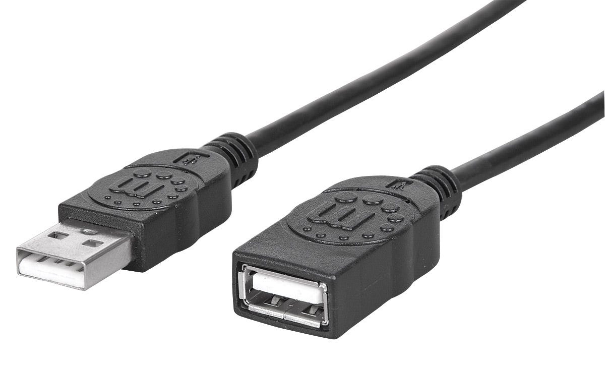 Photos - Cable (video, audio, USB) MANHATTAN USB-A to USB-A Extension Cable, 1m, Male to Female, 480 Mbps 308 