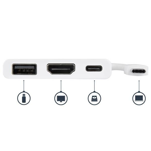 StarTech.com USB-C Multiport Adapter with HDMI - USB 3.0 Port - 60W PD - White