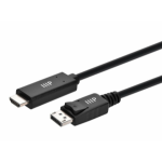 Monoprice 44345 video cable adapter 118.1" (3 m) DisplayPort HDMI Black