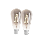 4lite WiZ Connected ST64 Smoky White WiFi LED Smart Bulb - B22 Bayonet - Pack of 2