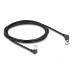 DeLOCK RJ45 Network Cable Cat.6A S/FTP Slim 90° upwards / downwards angled 2 m black