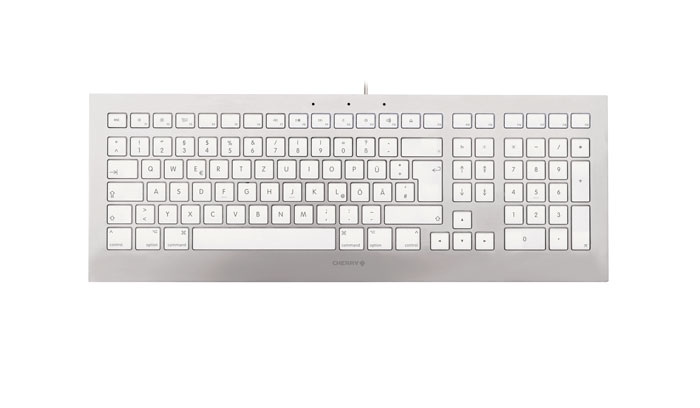 CHERRY STRAIT 3.0 keyboard USB German Silver, White