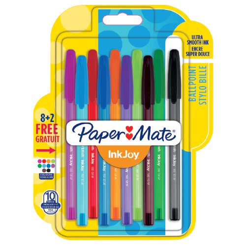 Image of Papermate inkjoy 100 Black, Blue, Green, Red Stick ballpoint pen 8...