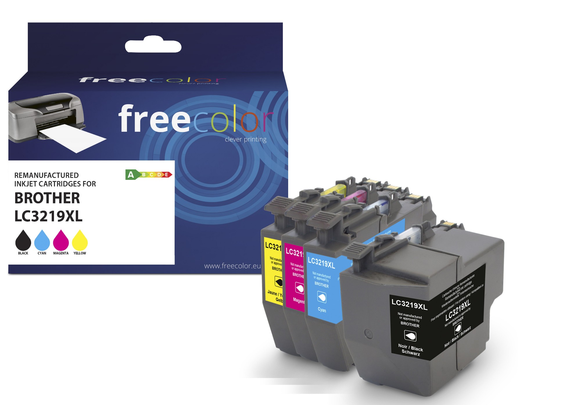 Freecolor K10535F7 ink cartridge 4 pc(s) Compatible High (L) Yield Black, Cyan, Magenta, Yellow