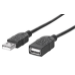 Manhattan USB-A to USB-A Extension Cable, 1m, Male to Female, 480 Mbps (USB 2.0), Black, Polybag