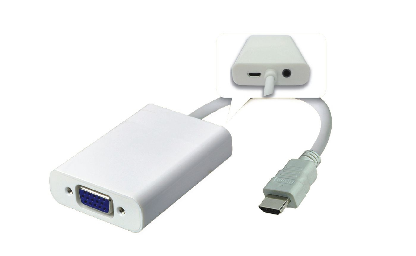 Image of Microconnect HDMVGA2 video cable adapter 0.15 m HDMI Type A (Standard)