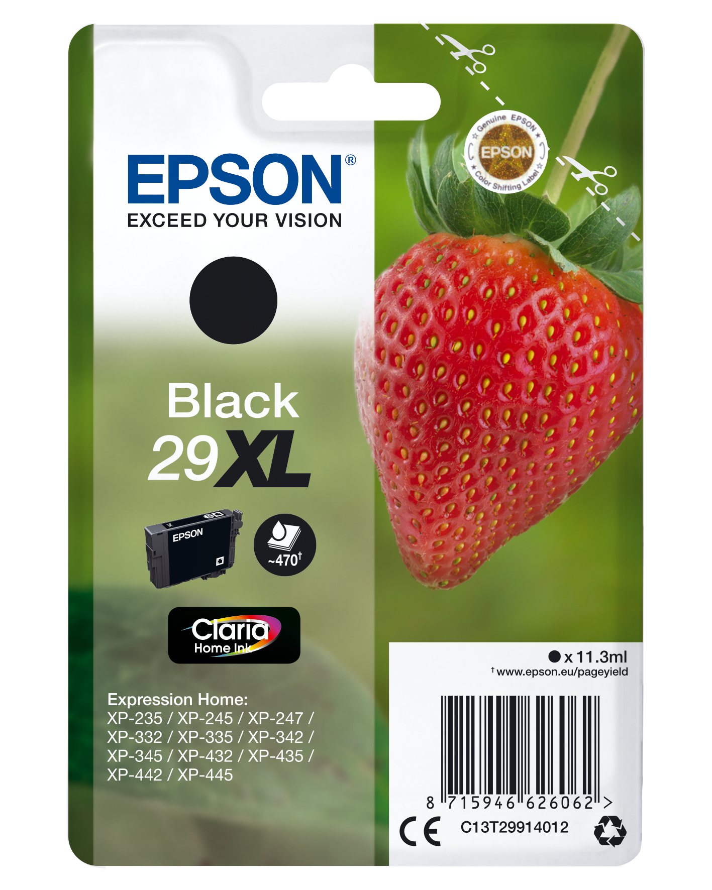 Image of Epson C13T29914012/29XL Ink cartridge black high-capacity, 470...