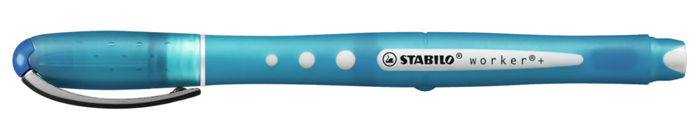 Stabilo Worker+ Colorful Rollerball Pen Blue (Pack of 10) 2019/41