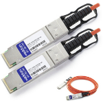AddOn Networks 1m, 2xQSFP28 InfiniBand/fibre optic cable QSFP28 Black, Orange, Silver