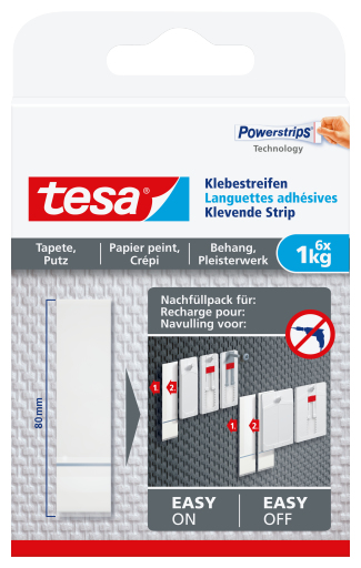 Image of TESA 77771 - Indoor - Universal hook - White - Adhesive strip - 6...