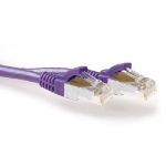 ACT Paarse 10 meter LSZH SFTP CAT6A patchkabel snagless met RJ45 connectoren