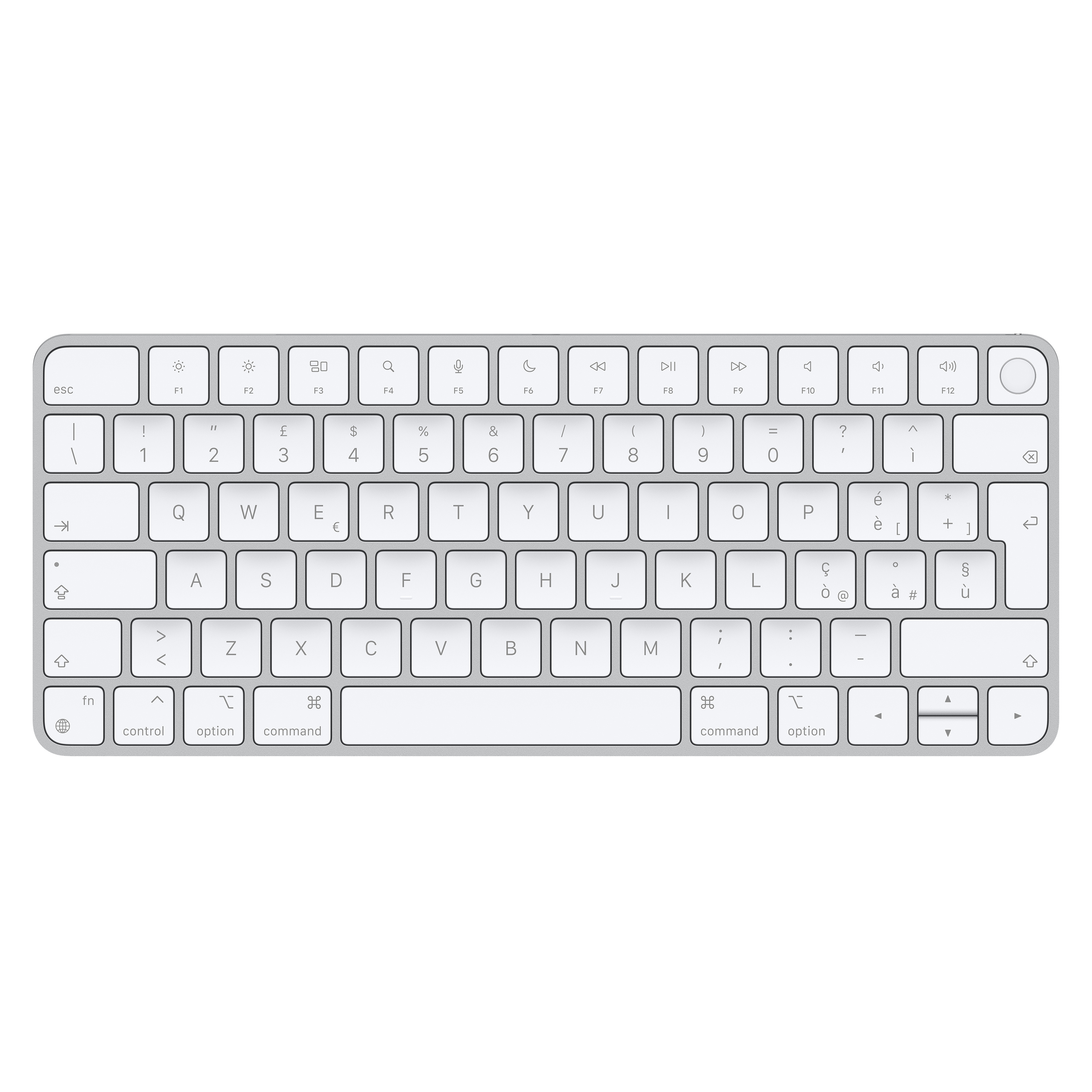 Image of Apple Magic keyboard USB + Bluetooth Italian Aluminium, White