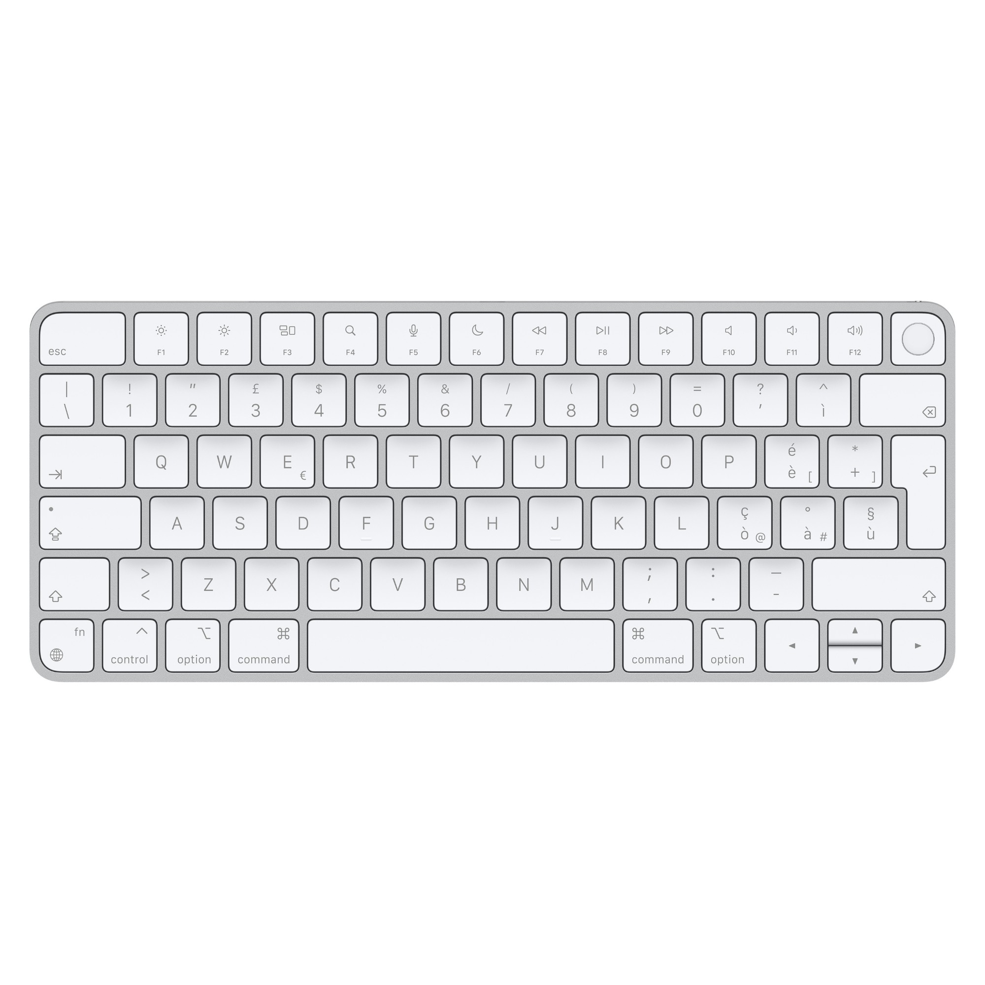 Apple Magic keyboard USB + Bluetooth Italian Aluminium, White