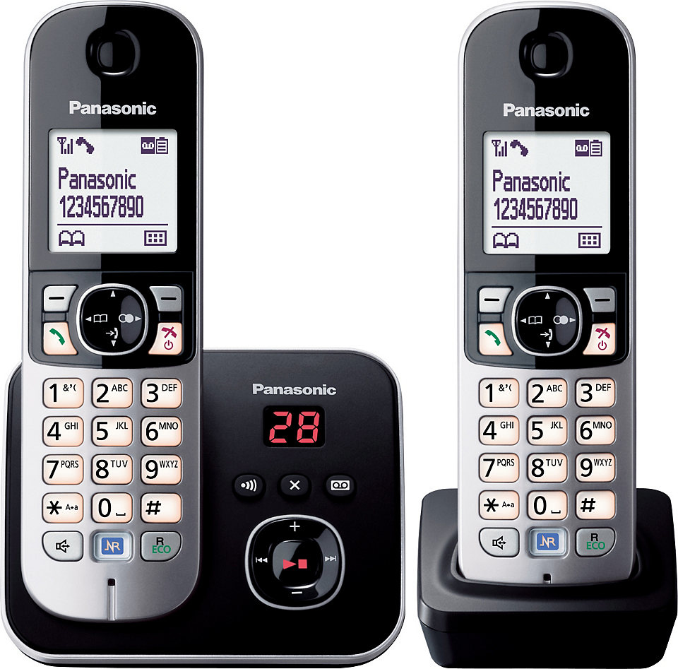 Image of Panasonic KX-TG6822GB telephone DECT telephone Caller ID Black, Silver