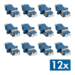 LogiLink Fiber Adapter LC Duplex, 12 pieces, with flange, OS2, blue